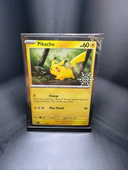 Pokemon Pikachu Sealed Holiday Snowflake Stamp 025/165 NM - Image 1