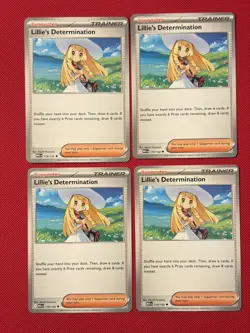 [4x Playset] Lillie's Determination 119/132 ME01: Mega Evolution Pokemon TCG - Image 1