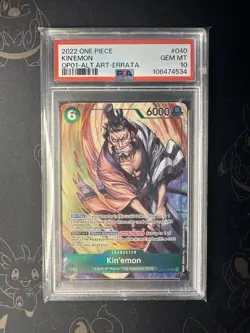 2022 KIN'EMON One Piece OP01 Pre-Errata ENGLISH ALT ART OP01-040 SR PSA 10 GM - Image 1