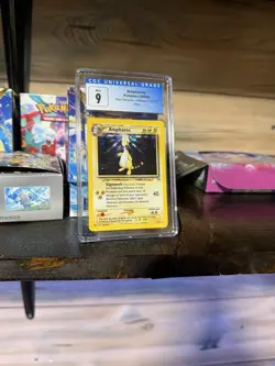 CGC 9 Pokemon TCG Ampharos Neo Genesis Holo Card 1/111 Unlimited Rare WOTC - Image 1