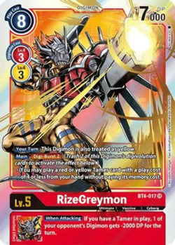 RizeGreymon Alternate Art BT4-017 - Super Rare Digimon TCG Card - Red - Image 1