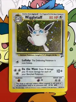 Wigglytuff Swirl 19/130 Pokemon TCG Base Set 2 Holo Foil Rare Card LP Swirl - Image 1