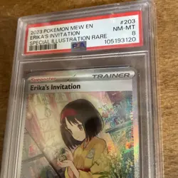 Erika's Invitation Pokemon 151 Card 203/165 Special Illustration Rare - PSA 8 - Image 5