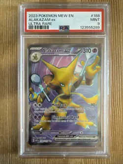 Alakazam ex - 188/165 - Pokemon 151 Full Art Ultra Rare Card PSA 9 - Image 1