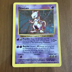 (Shadowless) Mewtwo 10/102 Holo Shadowless WOTC Pokemon Base Set Tcg 1999 [MP] - Image 1