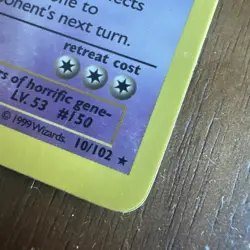 (Shadowless) Mewtwo 10/102 Holo Shadowless WOTC Pokemon Base Set Tcg 1999 [MP] - Image 3