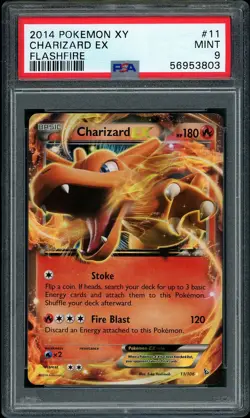 2014 Pokemon XY Flashfire Charizard EX #11 PSA 9 MINT - Image 1