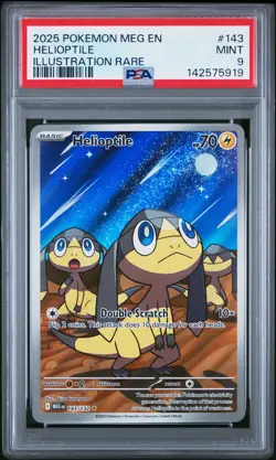 2025 POKEMON MEG EN-MEGA EVOLUTION ILLUSTRATION RARE #143 HELIOPTILE PSA 9 - Image 1