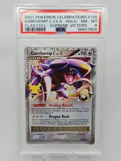 Garchomp C LV.X 145/147 Celebrations: Classic Collection Holo Pokemon PSA 8 NM - Image 1