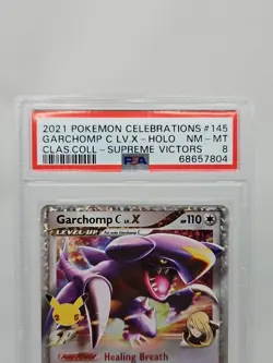 Garchomp C LV.X 145/147 Celebrations: Classic Collection Holo Pokemon PSA 8 NM - Image 2