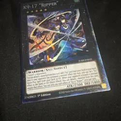 Yugioh K9-17 “Ripper” JUSH-EN035 Collector's Rare 1st Edition NM - Image 2