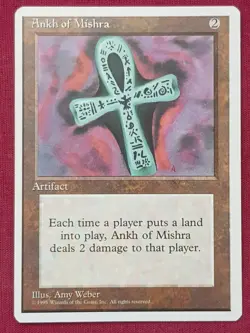 Magic The Gathering 4TH EDITION ANKH OF MISHRA artifact card MTG FOURTH - Image 1