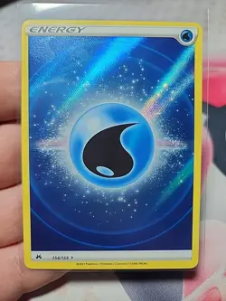Pokemon TCG Water Energy Crown Zenith Full Textured Holo Card 154/159 - Image 1