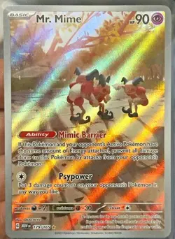 Pokemon TCG Mr. Mime Scarlet & Violet Holo Illustration Card 179/165 - Image 1