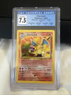 CHARIZARD Pokemon 1999 Base Set HOLO Card 4/102 CGC Grade 7.5 Near Mint + - Image 1