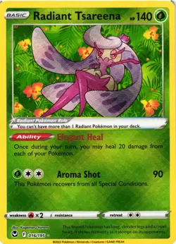 Pokemon TCG Radiant Tsareena 016/195 Sword & Shield Silver Tempest Holo NM - Image 1