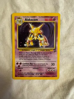 2000 Pokemon - 1st Edition Alakazam Holo Rare - Base Set 2 - 1/130 - WOTC - Image 1