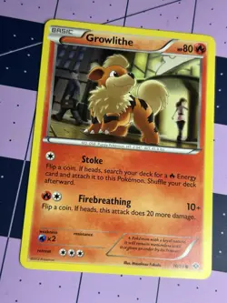 Pokemon TCG Growlithe 10/99 Black & White NeXT Destinies Regular Common Card - Image 1