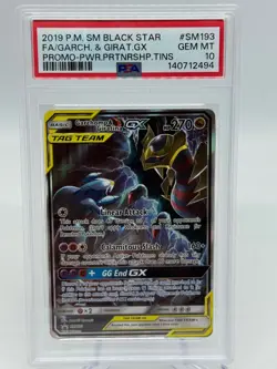 2019 Pokemon SM Black Star Promo Garchomp & Giratina GX FA Card #SM193 PSA 10 - Image 1