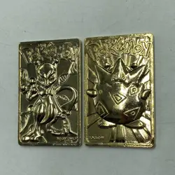 Pokemon 1999 Burger King 23K Gold Plated Mewtwo & Togepi, See Photos for Wear - Image 1