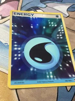 Water Energy Holo 105/108 2007 Power Keepers Pokemon TCG Light Play LP - Image 3