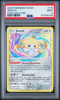 2020 POKEMON SWORD & SHIELD VIVID VOLTAGE #119 JIRACHI PSA 9 - Image 1