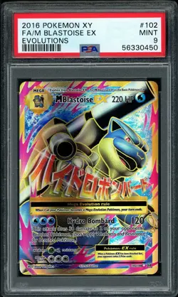 2016 Pokemon XY Evolutions M Blastoise EX Full Art #102 PSA 9 MINT - Image 1