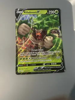JUMBO Pokemon Rillaboom V Promo Holo 220 HP SWSH014 Sword & Shield SWSH English - Image 1