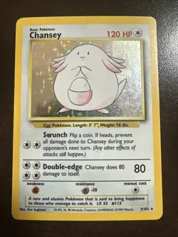 Chansey 3/102 Holo Pokemon TCG Base Set DMG - Image 1