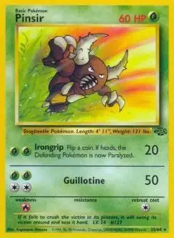 Lightly Played Pinsir - 25/64 - Rare - Unlimited Edition Pokemon Jungle - Image 1
