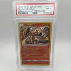 Pokemon Charizard SM158 Black Star Promo Team Up Holo Prerelease PSA 8 - Image 1
