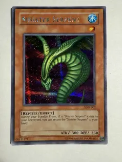 YUGIOH SDD-002 Sinister Serpent Prismatic Secret Rare Vintage Promo MP - Image 1