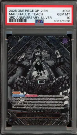 One Piece CCG Marshall.D.Teach 3rd Anniversary Silver OP09-093 PSA 10 Gem Mint - Image 1