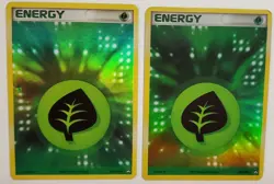 Pokemon 2007 Grass Energy Holo Card 103/108 Power Keepers Series (2 Card Lot) - Image 1