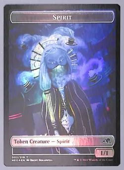 Spirit // Dragon Spirit - Foil - Double-sided Token - Kamigawa: (NEO) MTG - Image 2
