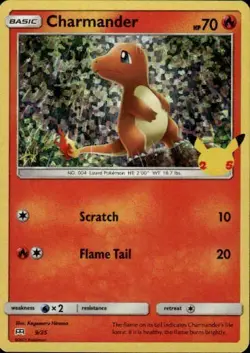 CHARMANDER Non Holo MCDONALDS 25th EDITION HAPPY MEAL POKEMON CARD - Image 1