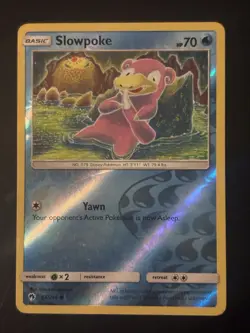 Pokemon Slowpoke Sm-Lost Thunder Reverse Holo 54/214 Basic 70 HP Common Card - Image 1