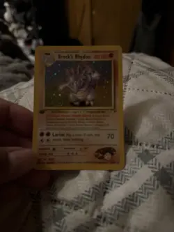 Pokemon Brock's Rhydon Gym Heroes 2/132 80 HP Holo Rare Stage 1 Holo English - Image 1