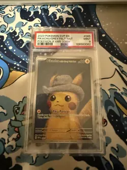 2023 Pokemon Black Star SV Promo 085 Van Gogh Pikachu With Grey Felt Hat PSA 9 - Image 1
