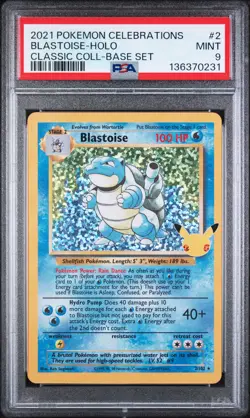 2021 POKEMON CELEBRATIONS CLASSIC COLL #2 BLASTOISE-HOLO PSA 9 - Image 1