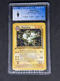 1999 Pokemon Fossil Magneton 1st Edition CGC 9 - Image 1