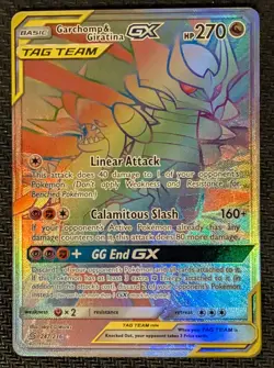 Pokemon TCG Garchomp & Giratina GX 247/236 Unified Minds Rainbow Secret Rare - Image 3