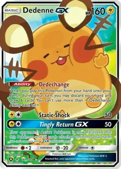 1x Dedenne GX - 195a/214 - Alternate Art Promo NM-Mint Pokemon SM10 - Unbroken B - Image 1