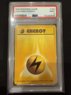 1999 POKEMON GAME BASE SET 100 LIGHTNING ENERGY PSA 9 MINT - Image 1
