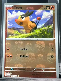 Tepig 011/086 Master Ball Pattern White Flare Pokemon TCG - Image 1