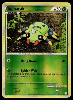 Pokemon Card - Spinarak HeartGold SoulSilver 83/123 Common Reverse Holo - Image 1