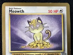 Meowth Gold Border Jungle 1999 Pokemon Card Fruit Roll-Ups Promo 56/64 - LP - Image 3