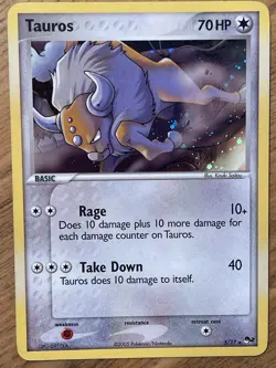 Pokemon TCG Tauros Pop Series 2 Holo Rare Card 5/17 - Image 1