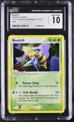 CGC 10 GEM MINT Beedrill EX Fire Red & Leaf Green 1/112 Holo Pokemon Card - Image 1