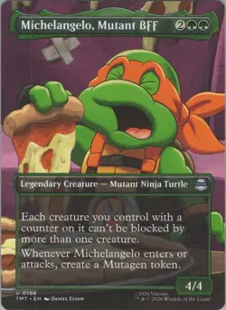 Normal Michelangelo, Mutant BFF (Borderless) U Teenage Mutant Ninja Turtl 198 NM - Image 1